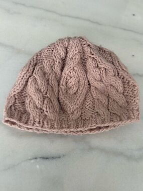 Aldo Cable Knit Beanie Blush Pink